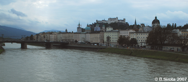 Salzach River flow through Salzburg