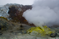 Inside the Mutnovsky volcano. Sulphur geysers are spectacular.
