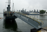 Vladivostok's port is full of military ships.