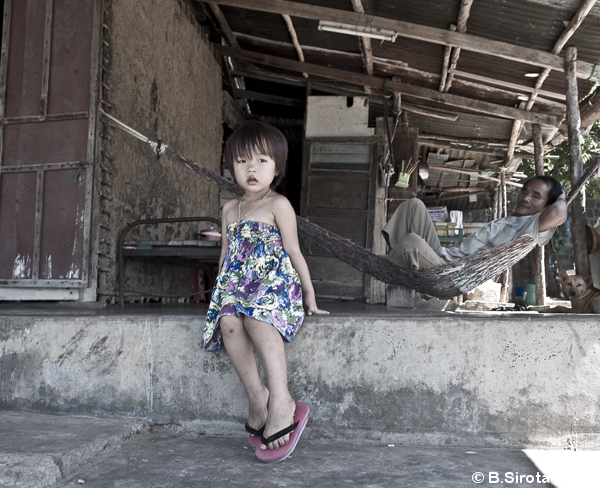 Little girl in a fishing village in Nha Trang